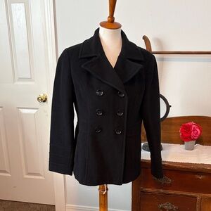 St. John's Bay Black Double-Breasted Pea Coat